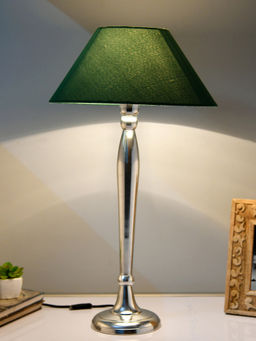 Homesake - Ovoid Chrome Table Lamp Green Shade