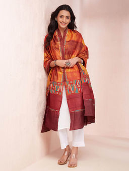 Fabindia - Rust Silk Kantha Dupatta