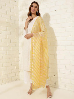 Fabindia - Yellow Cotton Silk Dupatta