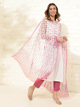 Fabindia - Natural Cotton Silk Hand Block Printed Dupatta