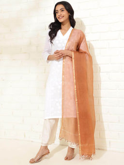 Fabindia - Orange Silk Dupatta