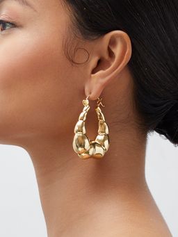 Ethnic Andaz - Nura Hoops Earrings-Gold