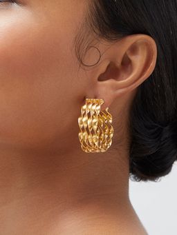 Ethnic Andaz - Filza Hoops Earrings-Gold