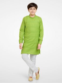 Jeetethnics - Boys Green Kurta Pyjama (Set of 2)