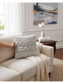 The Living Edit - Grey Ivory Braid Cushion Cover