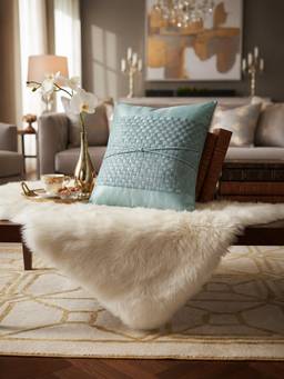 The Living Edit - Grey Loomed Pleat Cushion Cover