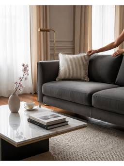 The Living Edit - White Oxford Stripe Cushion Cover