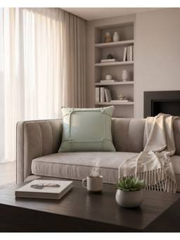 The Living Edit - White Quiet Knotwork Cushion Cover
