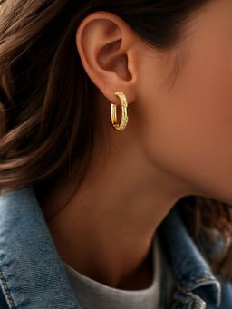 Digital Dress Room - Gold Plated American Diamond Stones Studded Earrings