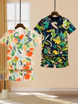 RIGO - Multi-Colour Kids Value Printed T-Shirt with Shorts (Pack Of 2)