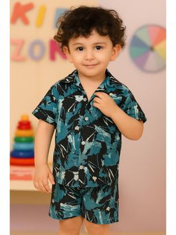 RIGO - Black Kids Printed Shirt with Shorts