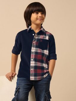 U.S. POLO ASSN. - Navy Blue Kids Boys Tartan Checked Twill Shirt