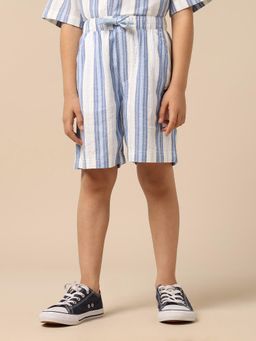 U.S. POLO ASSN. - Blue Kids Boys Vertical Striped Regular Fit Shorts