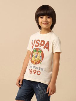 U.S. POLO ASSN. - White Kids Boys Graphic Brand Printed T-Shirt