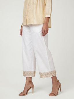 max - Women's Embroidered Hem Palazzo