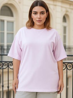 Bewakoof - Heavy Duty 1.0 Womens Pink Oversized Plus Size T-shirt