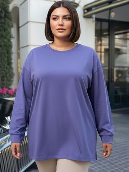 Bewakoof - Women's Skipper Blue Oversized Plus Size T-shirt
