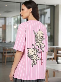 Bewakoof - Heavy Duty 1.0 Women's Romance Rose Graphic Printed Oversized T-Shirt