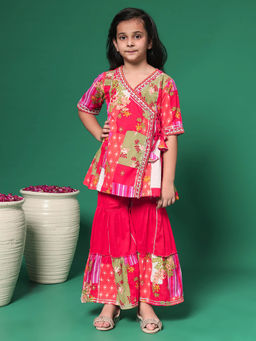 Readiprint - Angrakha Style Cotton Fabric Kurta with Sharara (Set of 2)