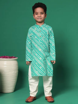 Readiprint - Boys Straight Style Fabric Blue Kurta and Pyjama (Set of 2)