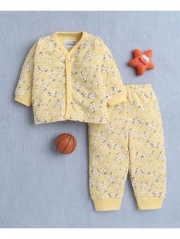 Bumzee - Yellow Baby Girls Full Sleeves Jabla & Pyjama (Set of 2)