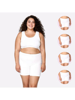 Adira - Plus Size White Under Dress Shorties (Pack of 4)