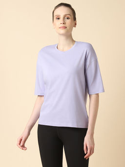Van Heusen - Women Solid Crew Neck T-Shirt - Three Forth Sleeves And Superior Drape