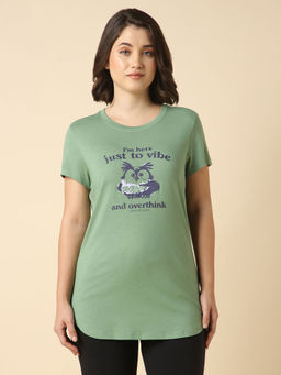 Van Heusen - Women Front Print Round Neck Short Sleeve Lounge T-Shirt