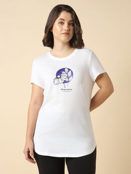 Van Heusen - Women Front Print Round Neck Short Sleeve Lounge T-Shirt