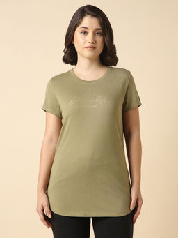 Van Heusen - Women Front Print Round Neck Short Sleeve Lounge T-Shirt