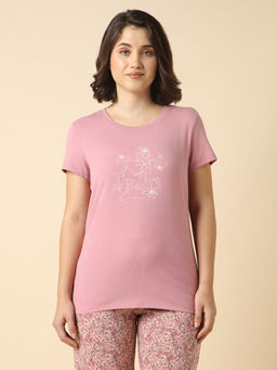 Van Heusen - Women Printed Round Neck Short Sleeve Lounge T-Shirt