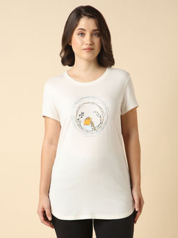 Van Heusen - Women Front Print Round Neck Short Sleeve Lounge T-Shirt