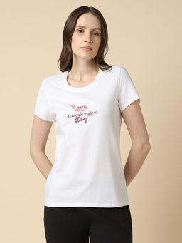 Van Heusen - Women Printed Round Neck Short Sleeve Lounge T-Shirt