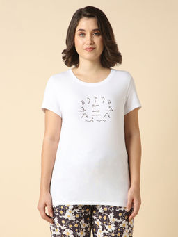 Van Heusen - Women Printed Round Neck Short Sleeve Lounge T-Shirt