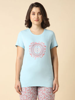 Van Heusen - Women Printed Round Neck Short Sleeve Lounge T-Shirt