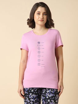 Van Heusen - Women Printed Round Neck Short Sleeve Lounge T-Shirt