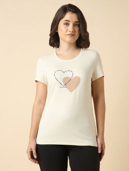 Van Heusen - Women Printed Round Neck Short Sleeve Lounge T-Shirt