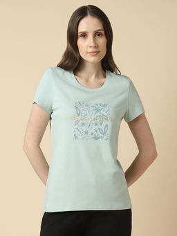 Van Heusen - Women Printed Round Neck Short Sleeve Lounge T-Shirt