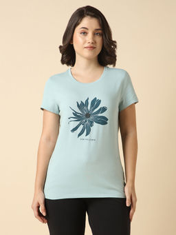 Van Heusen - Women Printed Round Neck Short Sleeve Lounge T-Shirt