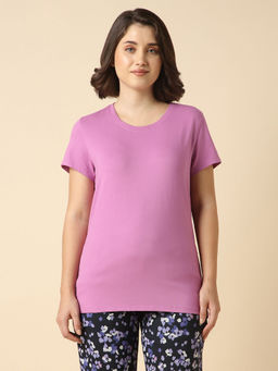 Van Heusen - Women Solid Crew Neck Short Sleeve Lounge T-Shirt