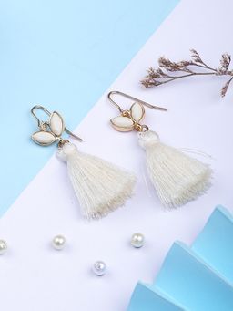 Lilly & Sparkle - White Contemporary Drop Earrings