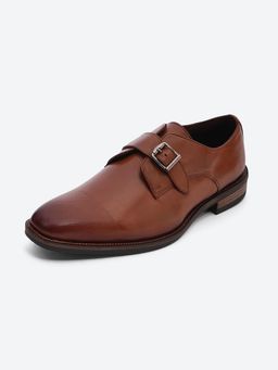 Monte Carlo - Men Leather Single Monk Straps - Brown