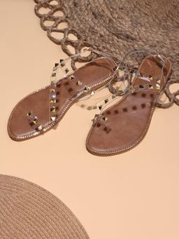 ROCIA - By Regal Transparent Women Studded Sandals