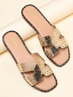 ROCIA - By Regal Gold Women Laser Cut H Flats