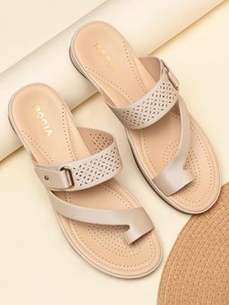 ROCIA - By Regal Beige Women One Toe Comfort Sandal Heels