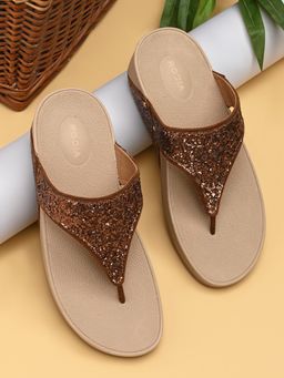 ROCIA - By Regal Antique Gold Women Shimmer Sandal Heels