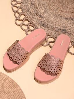 ROCIA - By Regal Rose Gold Women Diamond Embellished Sandal Heels