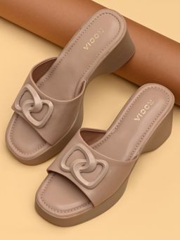 ROCIA - By Regal Beige Women Trendy Wedges Heels