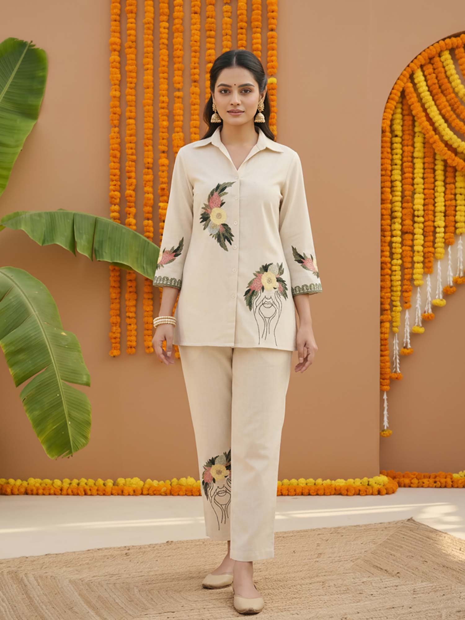 zummer Cotton Embroidered Co-Ord Set-picture-5