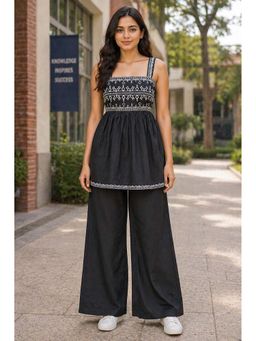 GULABiDRESS - Women's Black Cotton Co-Ord Set